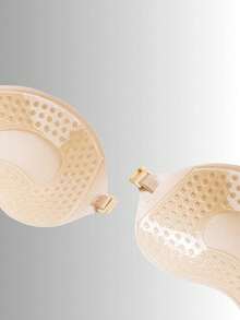 1 Pair Super Sticky Invisible Push Up Self Adhesive Bra Backless Breast Lift Bra Reusable - Apricot - View 8