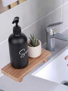 Bandeja de jabón pequeña para fregadero de cocina, soporte de madera para dispensador de jabón, decoración de baño estilo granja, accesorios de cocina, decoración de tocador y encimera