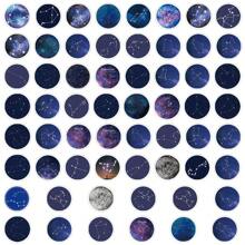 60 buc/pachet astrologie constelație lună galaxie retro romantic estetic graffiti autocolante, drăguț desene animate interesante estetice etichete autocolante pentru scrapbooking, autoadezive papetărie cărți plicuri chitare instrumente accesorii, cadouri de Crăciun de Halloween, articole pentru petreceri pentru adolescenți, motivație de recompensă