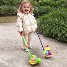 卡通动物推车玩具，多种颜色随机发货，带铃声的移动玩具吸引注意力，是送给男孩和女孩的理想礼物 - 彩色 - 查看 2