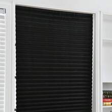 1pc Pleated Zebra Blinds Roller Adhesive Window Shades Foldable Blackout Curtain Non-Woven Blackout Curtain For Bedroom Bathroom Living Room Balcony - Black - View 15