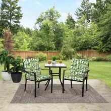 37" L X 19.5" W Green Monstera 1 Piece Rectangle Outdoor Chair Cushion