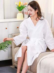 1pc Travel Bathrobe, Disposable Bath Towel, Summer Bathrobe, Travel With Bathroom Towel, Convenient Disposable Hotel Bathrobe, Portable Bathrobe, Suitable For Hotels, Homestays, Pool Party Supplies, Spa, Beauty Salon, Clean, Health, Thick Comfort And Skin Friendly Clean Back To School