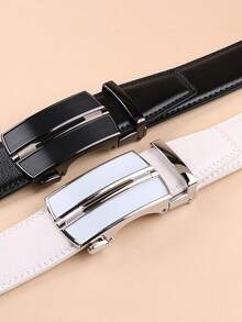 1/2 件男士真皮皮带，带自动棘轮扣 - 可调节舒适贴合，商务休闲风格，黑色和棕色 - 圣诞节、生日、父亲节的优质礼物，专业配饰，时尚质感 - DL69/117 - 查看 3