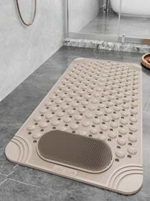 Anti-Slip Bathroom Mat With Brush For Shower, Non-Slip Toilet Mat