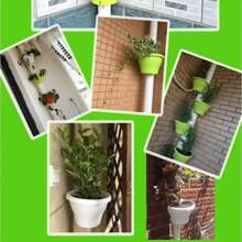 1PC Hanging Flower Pot Creative Basket Storage Gutter Downspout Flowerpot Indoor Useful Railing Hanging Planter Plastic Flower Pot