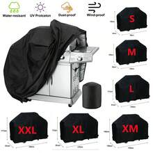 BBQ Grill Cover | Heavy-Duty Outdoor BBQ Protector| Fits Multiple Grill Sizes | Black, Rip-Resistant Material With Drawstring Closure | All-Weather Protection For Patio And Garden, Grill Covers For Outside - Black L 145*61*117cm - View 2