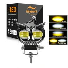 Heyword Heyword The Two-Color Motorcycle Headlight Features An Owl Design With Four Modes Of Auxiliary Spotlights, Motorcycle Scooter Fog Lights, And Driving Lights