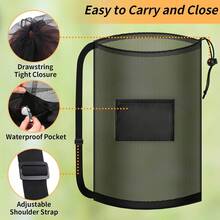 Extra Large Mesh Ball Bag, Heavy Duty Drawstring Storage Bag, 24" X 36" Hold 8-10 Soccer Basketball Volleyball Football, Sports Equipment Sack Net Bags With Shoulder Strap And Pocket For Coaches - White - View 4