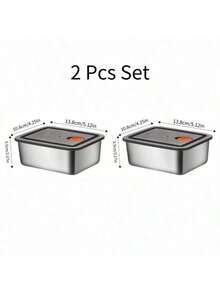 1-7pcs Stainless Steel Food Storage Containers With Flip Lids, Leakproof & Stackable, Suitable For Outdoor Camping, Home Parties, Office And School - Black - View 8