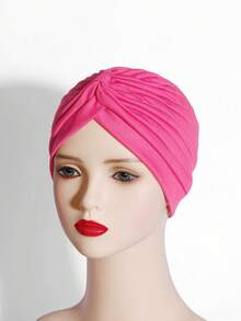 1件装女士纯色弹力扭结软帽，新款帽子，时尚百搭欧美头巾，弹力瑜伽头巾，头巾帽，中东风情睡帽 - 彩色 - 查看 27
