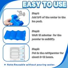 2个可重复使用的母乳储存冰袋，适用于母乳瓶、婴儿奶瓶、食物冷藏袋，可保持母乳新鲜 - 藍色波浪形 - 查看 7