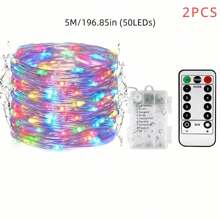 Luzes de Fada LED, Alimentação por Bateria/USB com Controle Remoto, Guirlanda de Luzes, Luzes Cintilantes de Fio de Cobre para Decoração de Casa, Jardim, Festa, Casamento, Quarto, Ano Novo