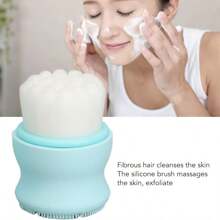 قطعة واحدة من فرشاة تنظيف الوجه من السيليكون متعددة الاستخدامات، ضروري للعناية بالبشرة، لتنظيف الوجه وتقشيره بلطف وفرك بلطف مع غسول وفرشاة تنظيف الوجه