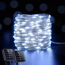 1pc Solar LED String Lights Outdoor Solar Fairy Lights 300/200/100/50 LED Copper Wire Lights With 8 Modes 7/12/22/32M Twinkling Lights For Wedding, Birthday Party, Camping, Halloween, Christmas Decor Lamp For Outdoor, Garden, Patio, Yard, Christmas Tree Solar Lamp - Solar - View 6