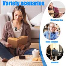 2024款无线领夹式麦克风系统，降噪领夹式麦克风，适用于智能手机/安卓手机/采访，专业无线领夹式麦克风，音质清晰，延迟低，传输距离远 - ZSK-J33 - 查看 12