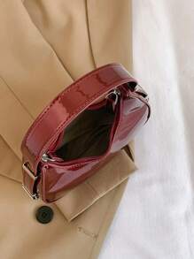 Women's Unique Design Crescent Moon Handbag, Small Underarm Shoulder Mirror Bag, & Versatile