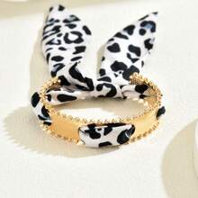 1pc Elegant & Stylish Women Multi-Color Ribbon Bangle, Alloy Beach Vacation Bracelet Accessory For Ladies