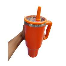 1200ml Thermal Cup With Open And Close Spout Immediate Shipping New Model - Orange - View 2