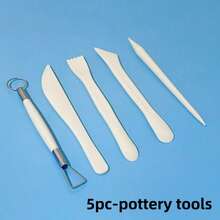 16pcs/8pcs/5pcs/1pc White Air Dry Clay Craft Kit, Polymer Clay Sculpting DIY Handmade Pottery Tool Set Including 1000g White Clay, 8pcs Plastic Fondant Tools, 5pcs Ceramic Art Tools, 1pc Clear Plastic Box