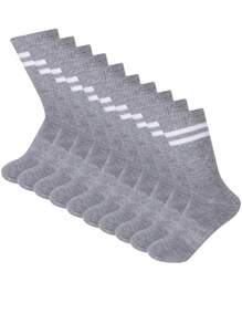 1/5/6/10/12 Pairs Solid Color Elastic Bottom Unisex Outdoor Sports Riding Running Mid-Calf Socks