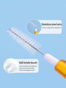 10/30/60 件牙间刷（带盒），0.6 毫米、0.7 毫米、0.8 毫米，牙齿清洁工具，口腔卫生牙间刷，牙签清洁器，用于细节清洁，返校 - 彩色 - 查看 9