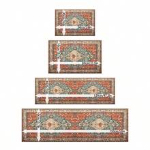 1/2 Juego de alfombra de área estilo vintage lavable, alfombra interior para dormitorio, sala de estar, pasillo - Decoración del hogar, naranja - Naranja - Ver 6