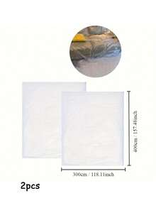 1pc/2pcs Transparent Furniture Dust Cover, Wardrobe Sofa Protective Film, Renovation Plastic Dust Cover, Paint Spray Dust Cover - Clear - View 17