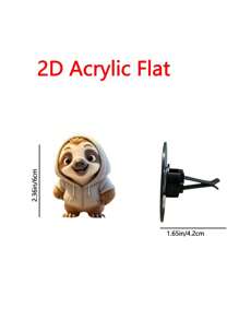 1pc 2D Flat Acrylic Cute Cartoon Sloth/Teddy Bear Car Air Vent Fragrance Diffuser, Air Freshener Clip With Fragrance Tablet, Suitable For Teacher's Day, Thanksgiving, Christmas Gifts