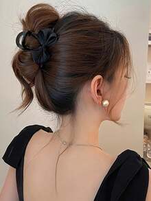 1 件装简约布艺蝴蝶结发爪，发爪半髻发夹女士发夹发夹发夹发夹发夹，爪夹秋冬发饰女士度假装女士