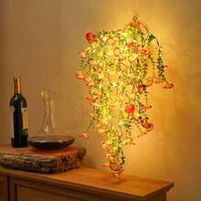 1 件百合花吊灯 LED 灯，藤蔓花枝适用于墙壁、壁炉、室内装饰、婚礼氛围、花卉装饰灯 - 暖白色 - 查看 5