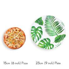 7-Inch & 9-Inch Disposable Party Paper Plates, Turtle Leaf Printed Party Supplies, Disposable Paper Plates For Birthday, Banquet, Party Decoration