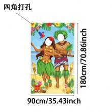 1 Stück Foto-Aufhänger für Paar, Hawaii Party Dekoration, 70.86*35.43 Inch, Foto Booth Requisite, Sommer Party Hawaii Tür Banner, Tropische Strandparty Zubehör