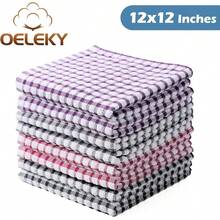 New Oeleky 100% Cotton Kitchen Dish Cloths For Washing Dishes, 12x12 Inches Dish Rags, Absorbent Kitchen Cloths Pack Of 8, Quick Drying Cleaning Cloths (Mix-3, 12"X12") - Mix-3 12"x12" - View 6