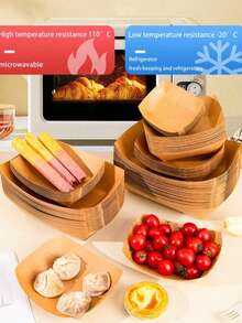 10/20 牛皮纸食品托盘、一次性棕色纸船、炸薯条架、爆米花盒、新年、圣诞派对、生日、情人节、周年纪念日、毕业典礼家庭活动 - 粉色 - 查看 7