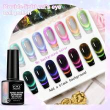 5pcs Sparkling Cat's Eye Nail Gel Set + 7ml Black Base With Magnetic Strips, High-Density Broken Fairy Stone Polarized Fine Sparkling Cat's Eye Relaxation Gel DIY Nail Gel Set