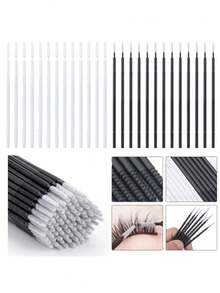 300/100pcs/Pack Eyelash Extension Cleaning Swabs, Eyelash Cleaning Sticks, Disposable Mascara Cleaning Sticks, Nano Makeup Brush Cleaning Swabs, Eyelash Remover, Lip Brush, Cleaning Swabs, Beauty Tools - Multicolor - View 7