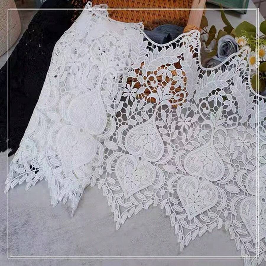 Water-Soluble Lace, Milk Silk Embroidery Barcode, DIY Lace Accessories, Three-Dimensional Hollow Large Barcode - White - View 1