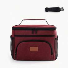 1pc Outdoor Lunch Box, Thick & Durable, Leak-Proof & Insulated, Suitable For Camping & Picnic, Large Capacity Travel Picnic Bag, Multi-Functional Shoulder Handbag, Back To School Essential, School Supplies Bag, Women's Lunch Bag, Cooler Bag, Picnic Accessories, Study Supplies - Black - View 11