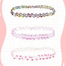 6 pièces Collier ras-du-cou élastique de style gothique pour fille, pour le port quotidien Y2K