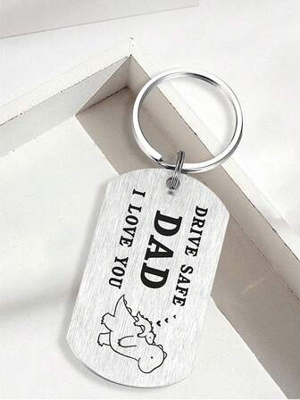 1/3/5/10pcs Stainless Steel Dad Keychain: Drive Safe, I Love You - Perfect Father's Day Gift