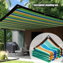 1pc Outdoor PE Shade Net, UV-Protected Breathable Sun Shade Sail For Balcony, Garden, Patio, Backyard - Multicolor - View 1