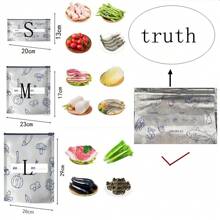 10pcs Antibacterial Aluminum Foil Food Storage Bags, Resealable Airtight Zipper Freezer Bags, For Fridge, Freezer, Kitchen, Home