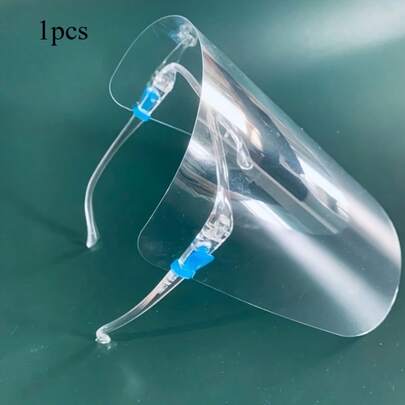 1pc Transparent Face Shield Mask, Splash Proof, Oil Proof, Cooking Protection, Mirror Frame + Shield Panel (1 Set)