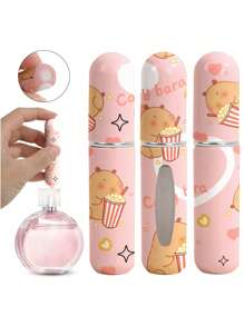Nuovo flacone spray per profumo mini da 5ml, dispenser di profumo a forma di capibara, ricaricabile, flacone spray vuoto, per ricarica e trasporto, accessori da viaggio, elementi essenziali da viaggio, per profumi e colonie, spray portatile (consegna con stampa casuale)