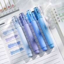 Set de 4 piezas de bolígrafos de gel fluorescentes suaves, colores rosa moraña, tinta a base de agua, punta fina, adecuados para útiles de oficina, escritura, corrección, cuadernos, dibujo, útiles escolares, vuelta al colegio