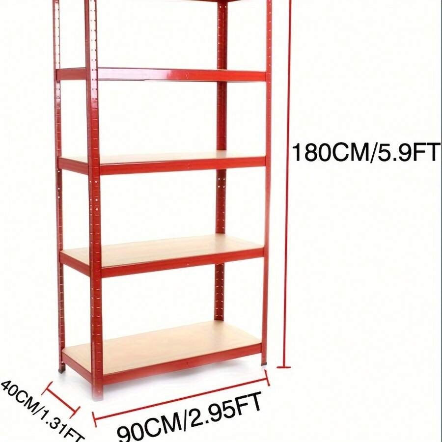 Shelving Unit Garage Shed Storage 5 Tier Racking Shelves Storage Warehouse For Halloween, Christmas Gift, Utility Shelves - Red 90*40*180CM - View 1