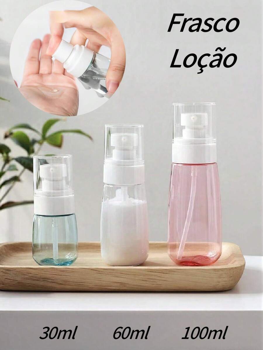 30/60/100ml Refillable Portable Travel Lotion, Foundation And Liquid Soap Dispenser Bottle Moisturizing Bottle - Trong sáng - Xem 1