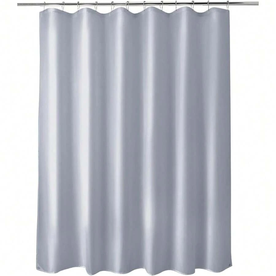 New Titanker Fabric Shower Curtain Liner, Gray Shower Curtain Liner With 2 Magnets, 70 X 72 Inches, Cloth Shower Liner Waterproof Polyester, 85GSM, Easy Installation, Machine Washable, Blue Gray - Blue Grey 70"W x 72"L (Pack of 1) - View 1