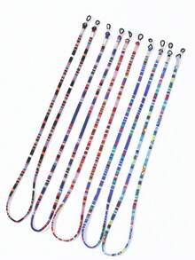 5pcs Bohemian Style Fashion Eyeglass Chain, Multi-Functional Mask Holder, Suitable For Women's Travel & Daily Use, Stylish Beaded Eyeglass Lanyard, Non-Slip Fashion Eyeglass Chain And Mask Holder - Multicolor - View 5